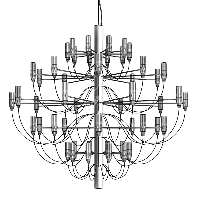 Elegant 2097 Chandelier by Gino Sarfatti 3D model image 2