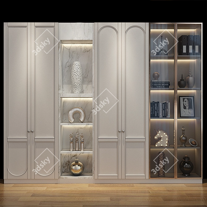 Modern Wood Cabinet 0322 3D model image 1