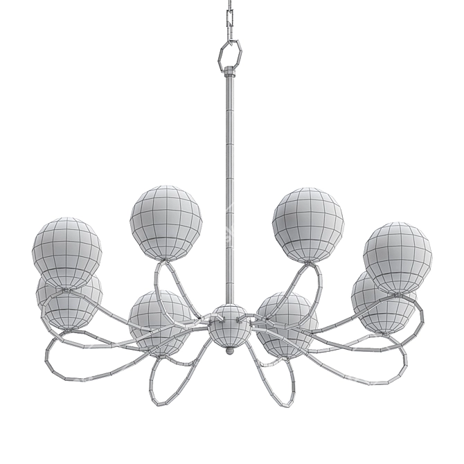 Reverb Chandelier: Textured Bronze & Satin Brass 3D model image 2