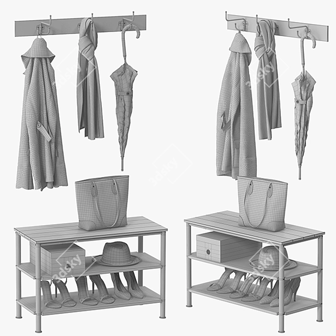 Elegant PINNIG Storage Solution 3D model image 5