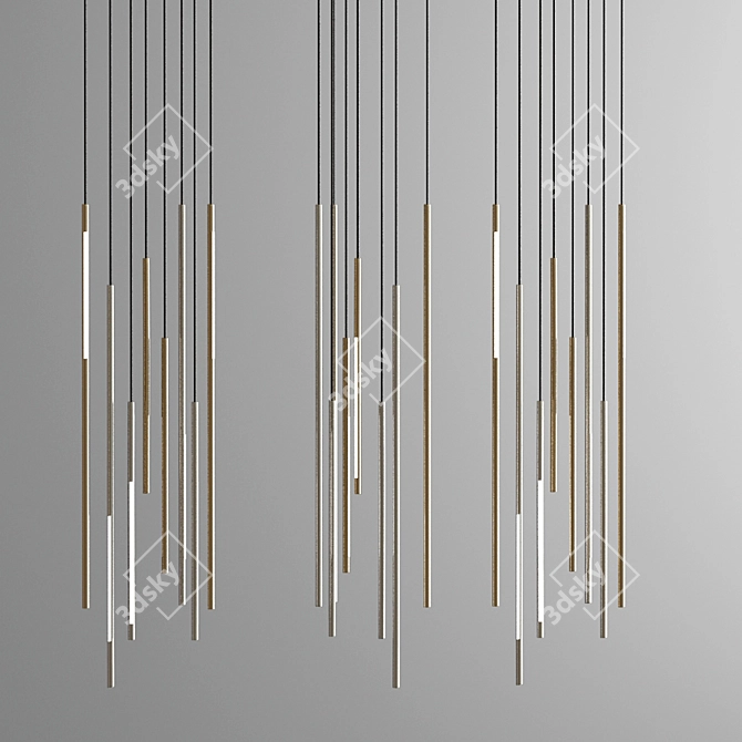 Sleek Sattler Mikado Chandelier 3D model image 2