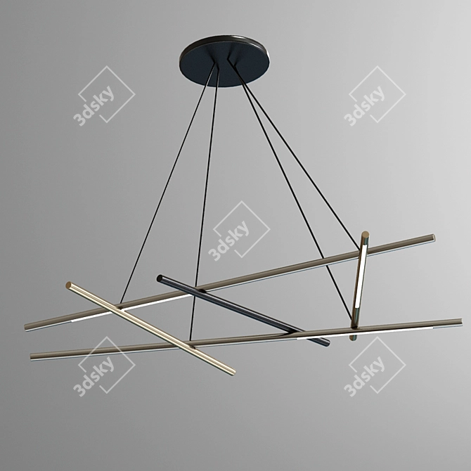 Sleek Sattler Mikado Chandelier 3D model image 3