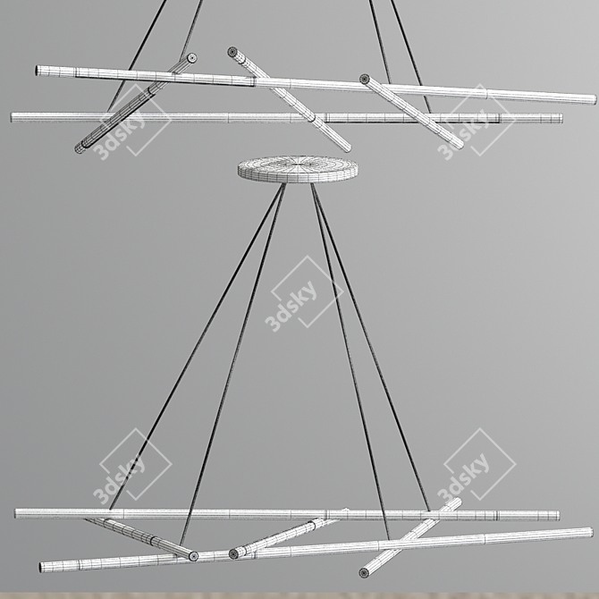 Sleek Sattler Mikado Chandelier 3D model image 5