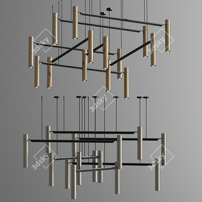 Henge Tubular Ceiling Lamp 3D model image 3