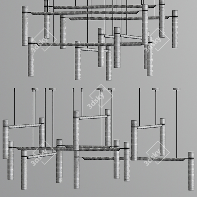 Henge Tubular Ceiling Lamp 3D model image 5