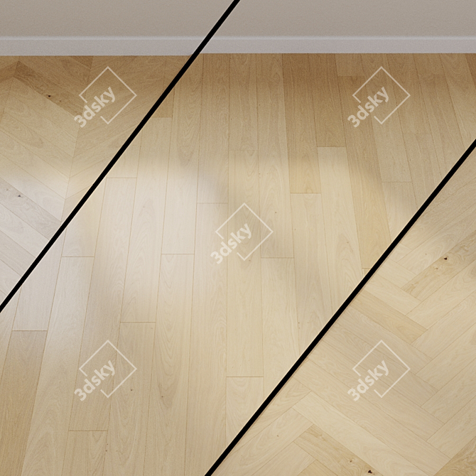 Pure White Markant: Haro 529179 Engineered Oak Flooring 3D model image 1