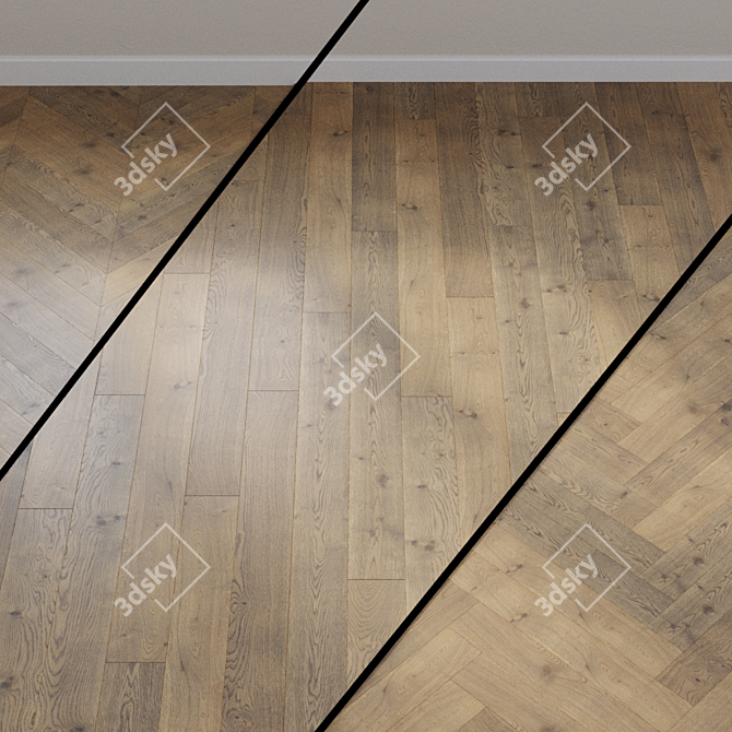 Gray Tabaco Oak Parquet Board 3D model image 1