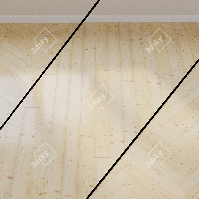 Haro Parquet 1-Strip Larch Puro:white 3D model image 1