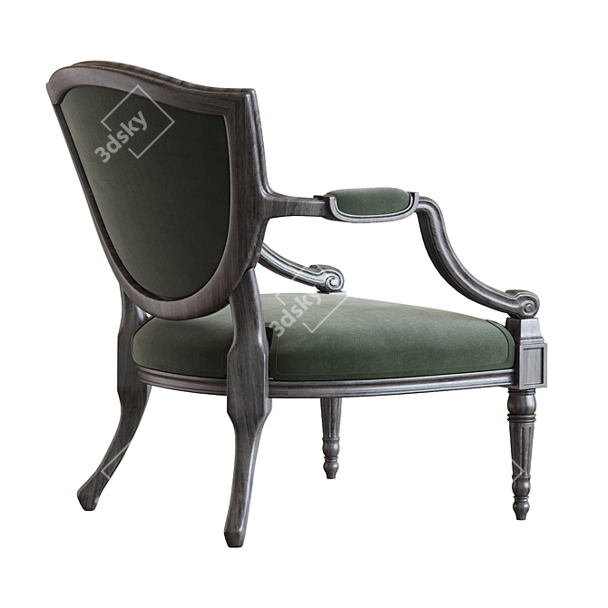 Elegant Vintage Armchair 3D model image 4