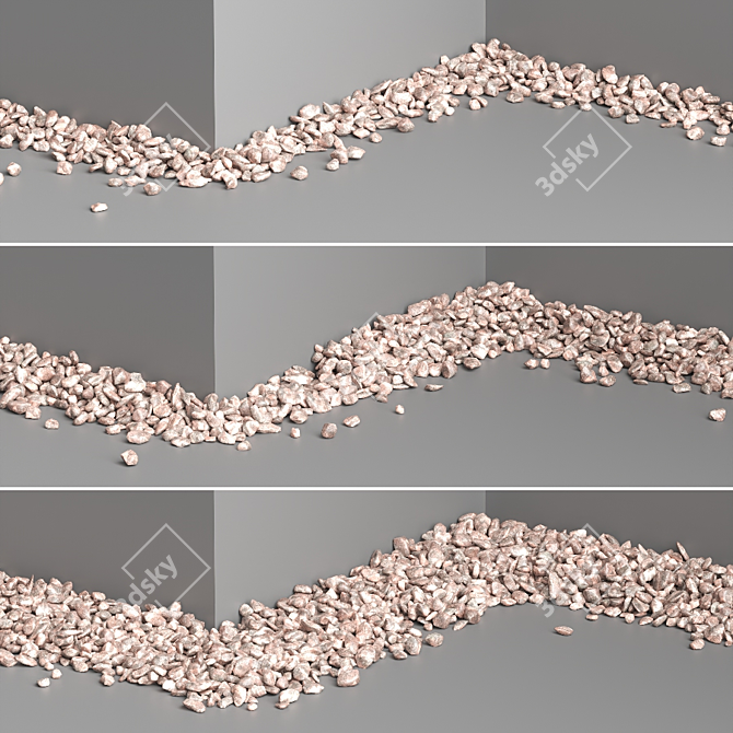 Gradient Pebbles Paths - Natural Stone Landscaping 3D model image 3