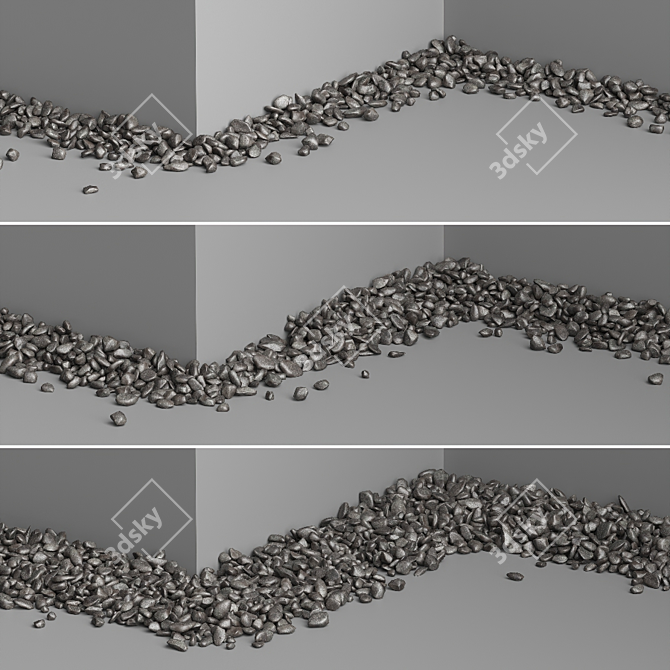 Gradient Pebbles Paths - Natural Stone Landscaping 3D model image 4