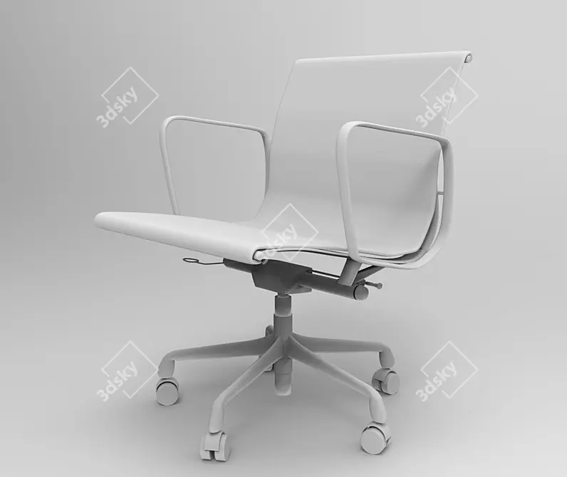 Elegant Eames Aluminum Chair 3D model image 2