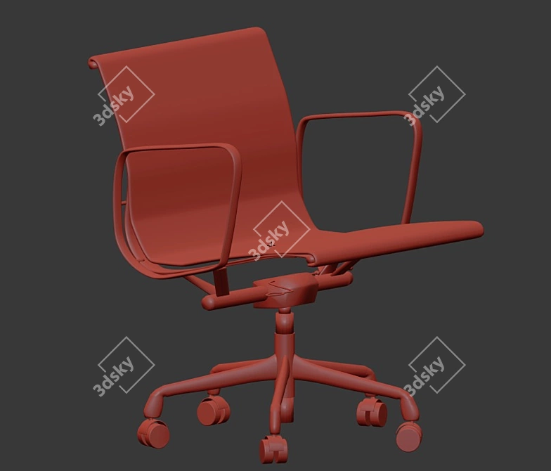 Elegant Eames Aluminum Chair 3D model image 5