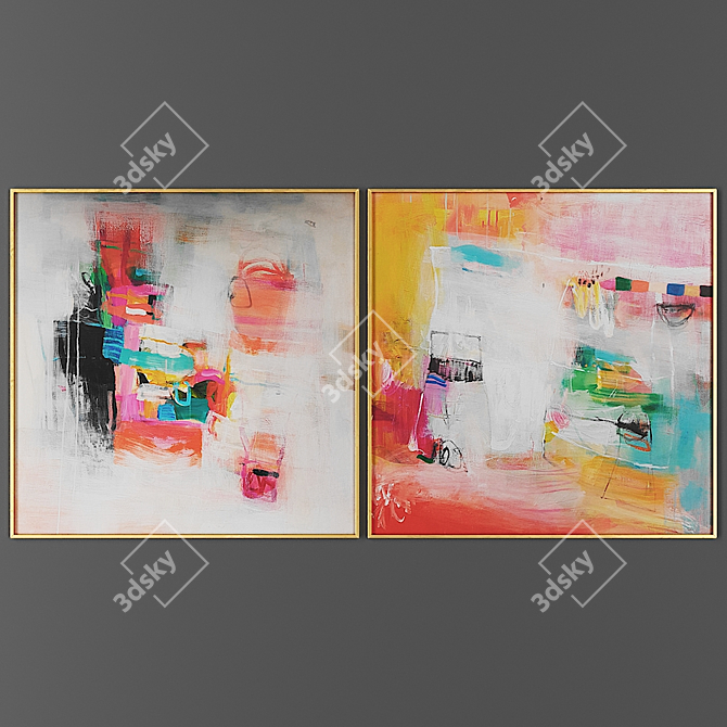 Artistic Duo: Picture Frame Set 3D model image 1