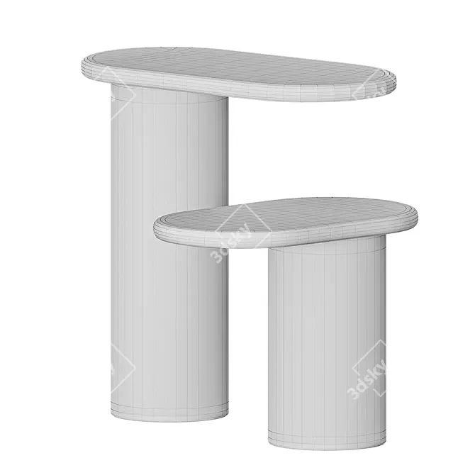 Minimalist Cantilever Side Tables by Scapin 3D model image 5