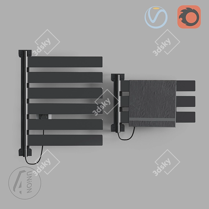 TB-0004 Swivel Towel Rail: Stylish Bathroom Essential 3D model image 1