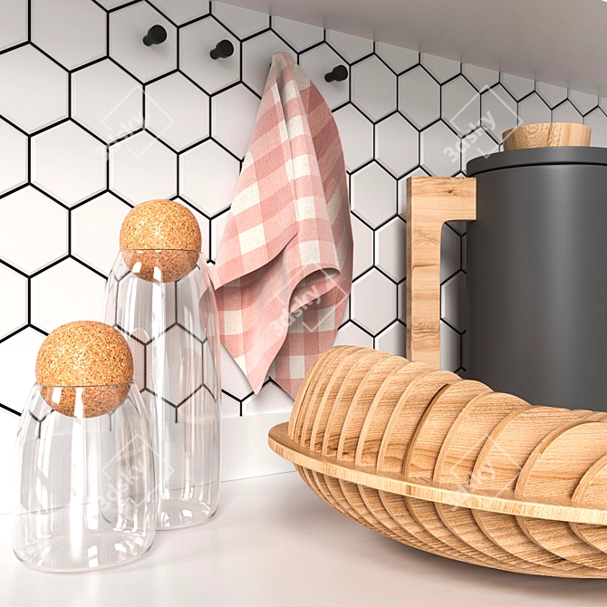 Modern Kitchen Decor Set 3D model image 2