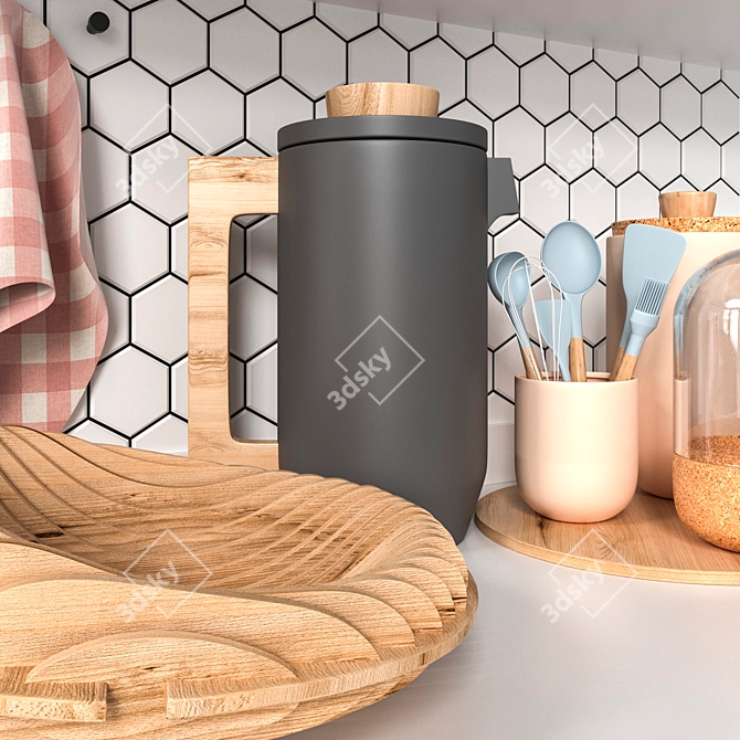 Modern Kitchen Decor Set 3D model image 3