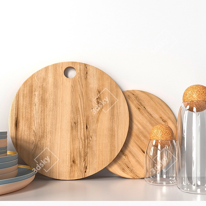 Modern Kitchen Decor Set 3D model image 5