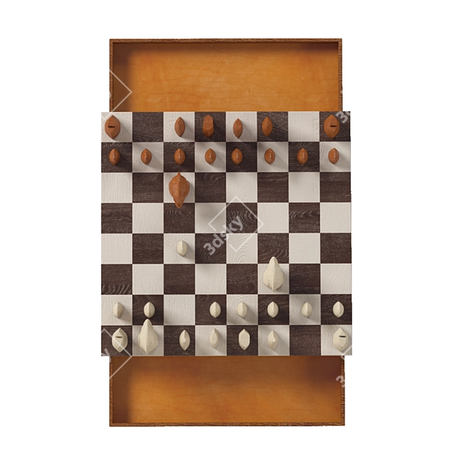 Hermes Chess Set: Elegant Luxury 3D model image 3