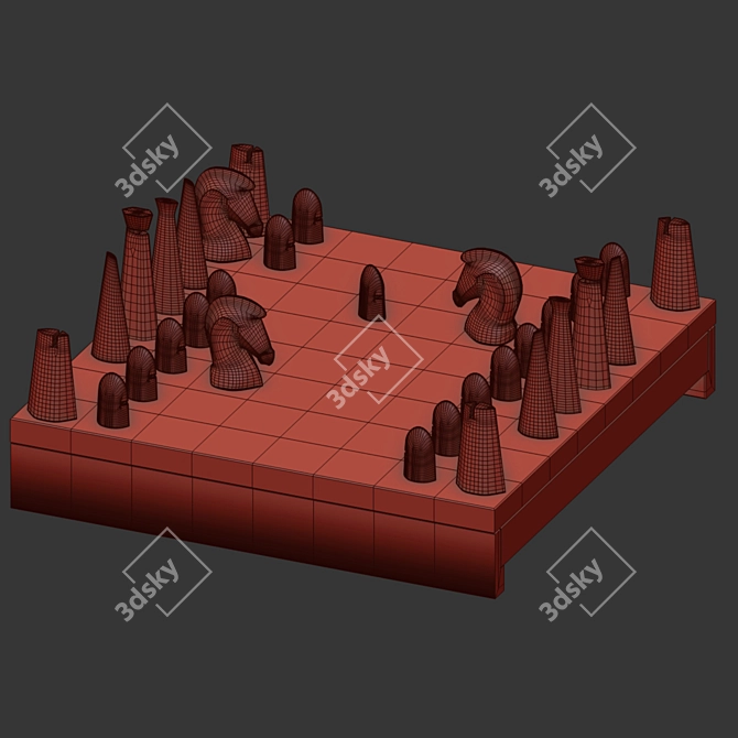 Hermes Chess Set: Elegant Luxury 3D model image 4