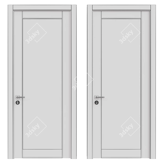 Elegant Interior Door 3D model image 2