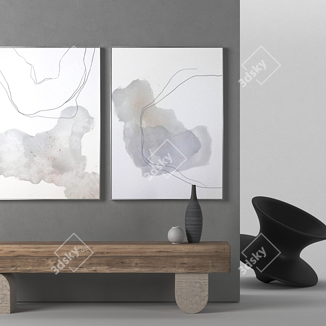 Artful Frames: Collection of 2 Masterpieces 3D model image 3