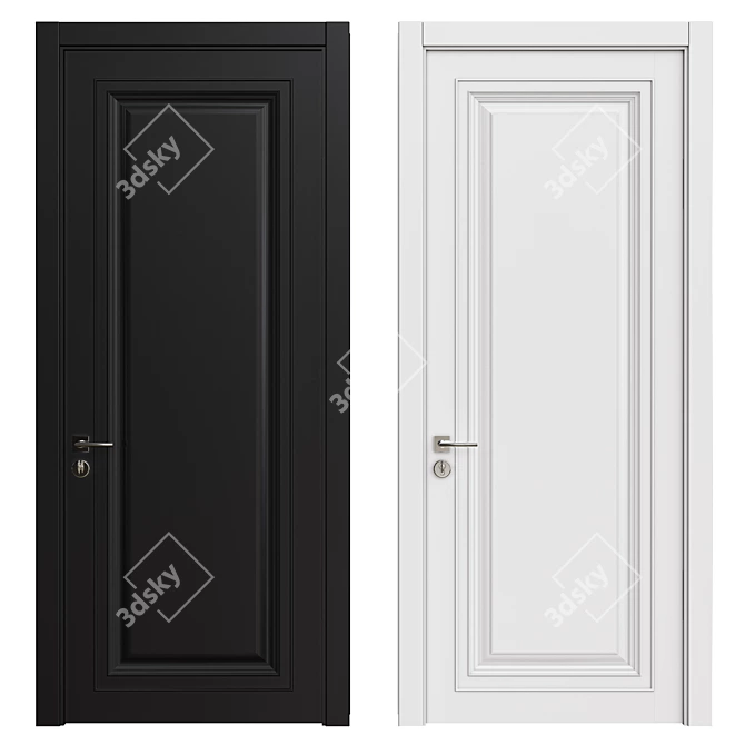 Elegant Interior Door 3D model image 1