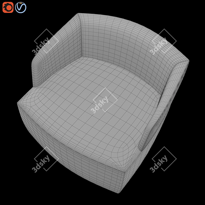 Baldwin: Elegant Oak Armchair 3D model image 4