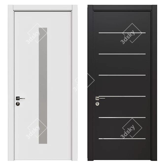 Sleek Interior Door 3D model image 1