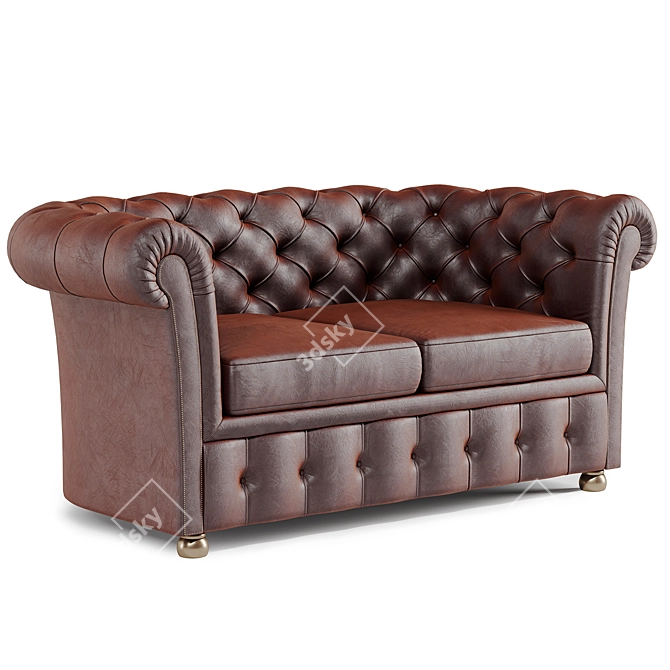 Elegant Chester Sofa - PBR Ready 3D model image 1