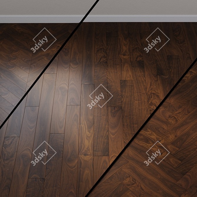 HARO Parquet 4000 Walnut Natur Plank 3D model image 1