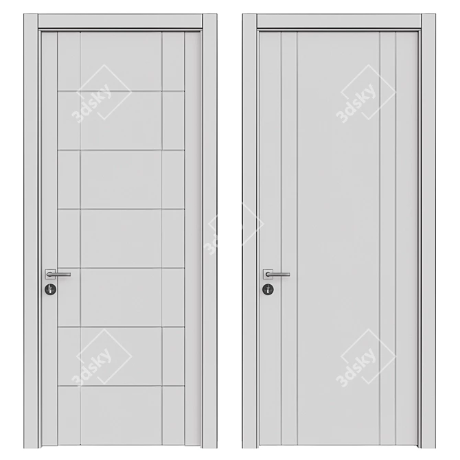 Contemporary Interior Door 3D model image 2