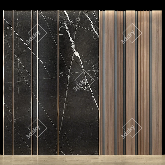 Elegant Wall Panel 16: Enhance Your Space 3D model image 1