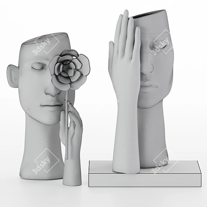 Mystic Gaze Ceramic Vases 3D model image 5