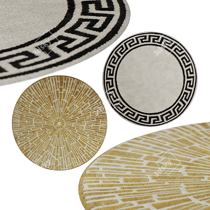 Handcrafted Round Carpets from Jonathan Adler 3D model image 1