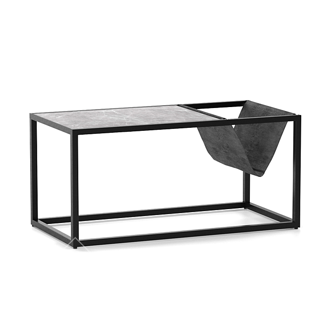 Designer Coffee Table April - Modern Marble Top, Sleek Steel Legs 3D model image 2