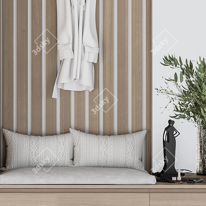 Modern Wood and White Set 3D model image 4