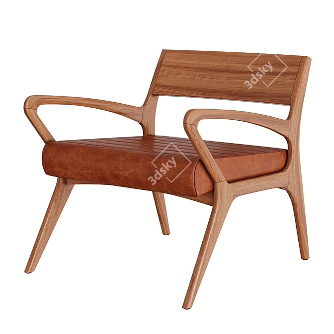 Elegant Leather Armchair: Life in Luxury 3D model image 3