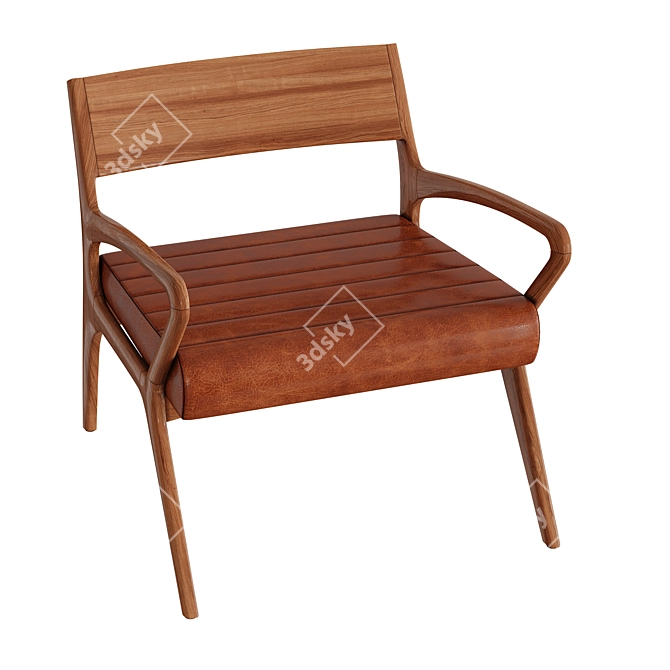 Elegant Leather Armchair: Life in Luxury 3D model image 5