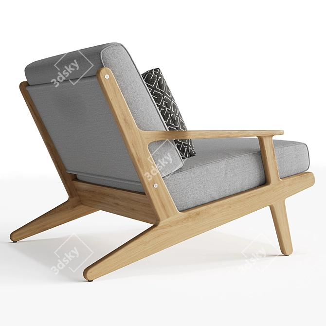 Bay Lounge Chair and Ottoman - Stylish and Comfortable Seating Solution 3D model image 4