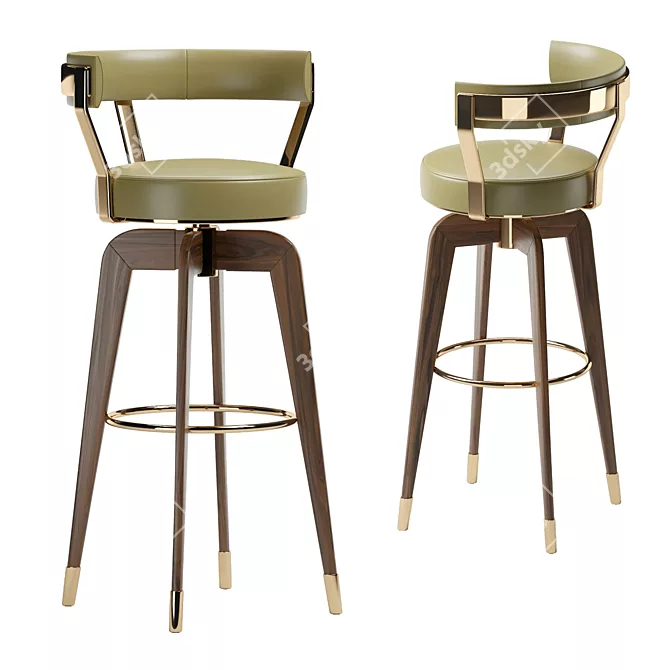 Sleek Bar Chair GILMORE 3D model image 1