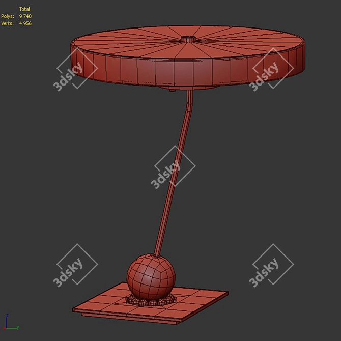 Sleek and Modern Disq LED Table Lamp 3D model image 2