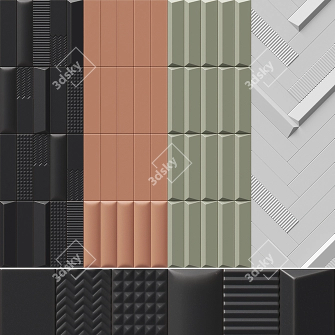 6 Styles of 41zero42 Ceramic Biscuit Tiles 3D model image 1