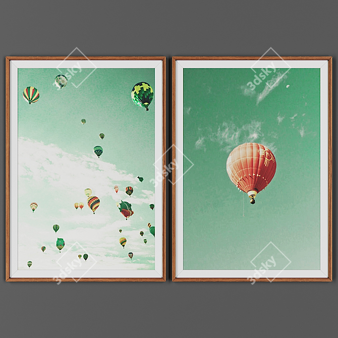 Wooden Frame Art Collection 3D model image 1