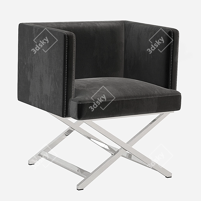 Elegant Eichholtz DAWSON Velvet Chair 3D model image 2