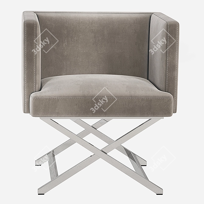 Elegant Eichholtz DAWSON Velvet Chair 3D model image 3