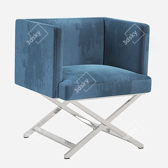 Elegant Eichholtz DAWSON Velvet Chair 3D model image 7