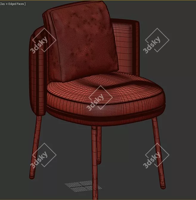 Elegant Torii Dining Chair 3D model image 5