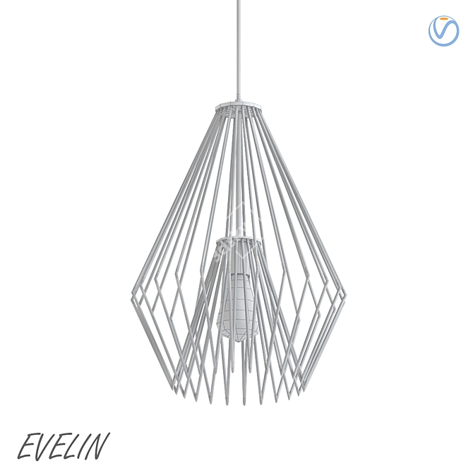 Evelin 1-Light Geometric Pendant 3D model image 2
